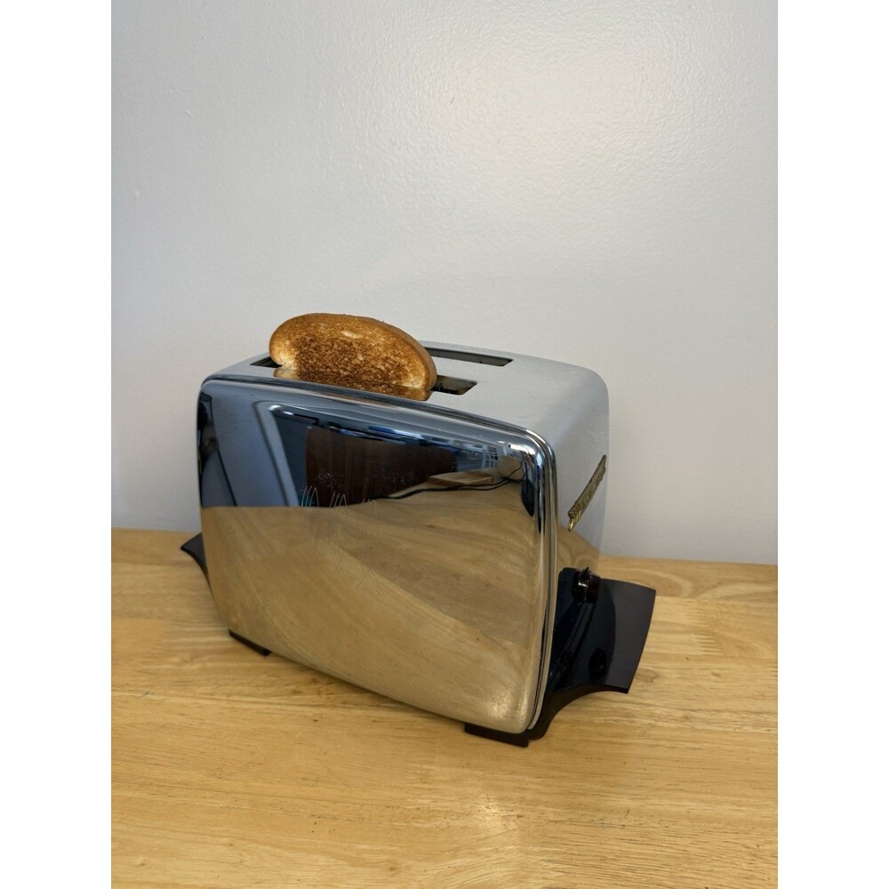 Toastmaster Super Deluxe Toaster Chrome Auto Pop Up MCM Vtg 1950s Works Well - Picture 8 of 14